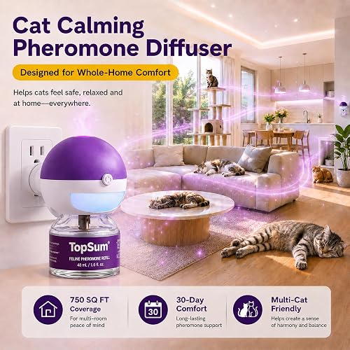 TopSum cat calming pheromone diffuser kit with two diffusers and two refills