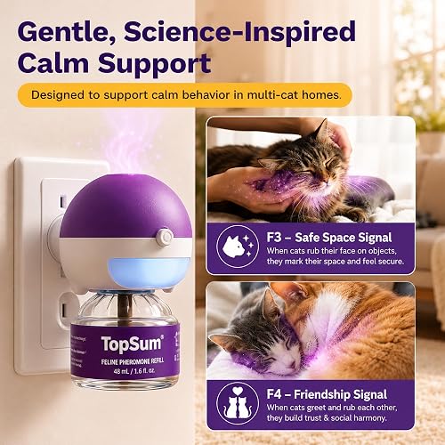 TopSum cat pheromone diffuser refill vial showing the liquid level