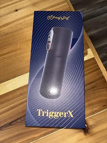 Tracy's Dog TriggerX masturbator unboxed showing the unit and removable cup