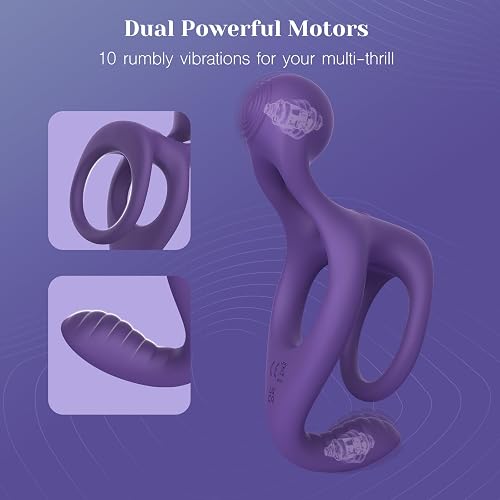 Manufacturer diagram showing the two motors on the Tracy's Dog vibrating cock ring