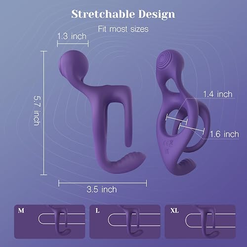 Sizing diagram listing the Tracy's Dog ring at 5.7 by 3.5 inches with 1.4 and 1.6 inch loops