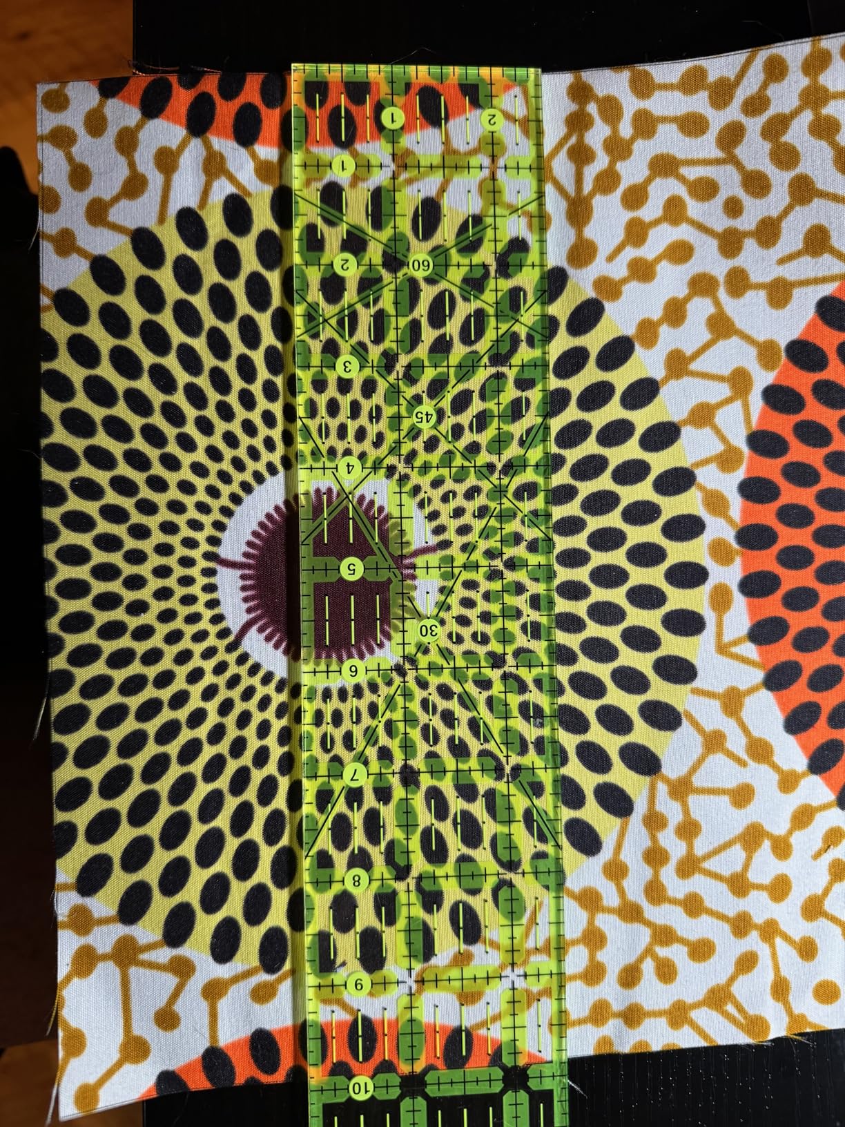 Customer photo showing various African fabric square patterns