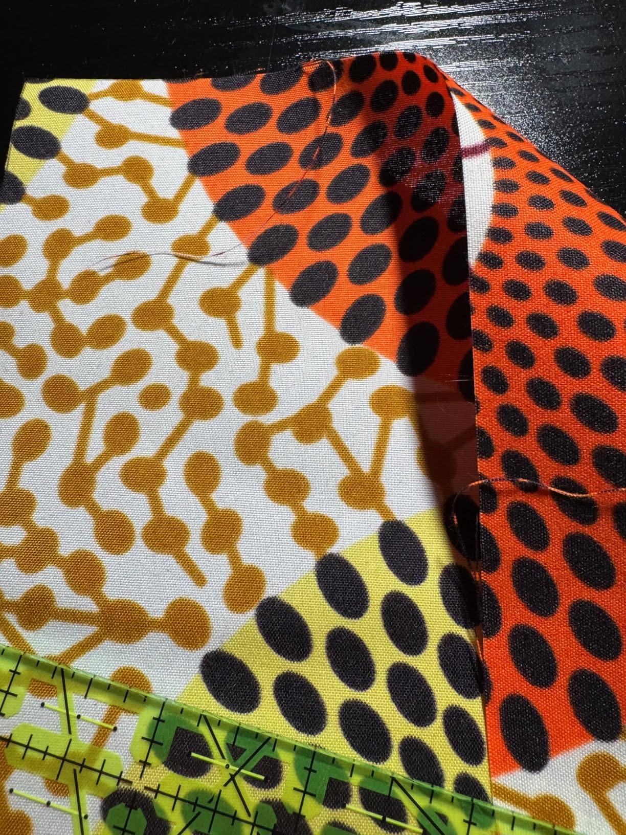 Close-up showing fabric pattern visible on both sides