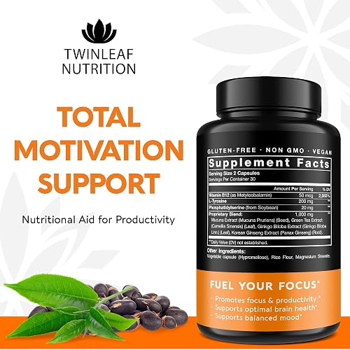 Customer photo of the TWINLEAF Dopamine Brain Support supplement bottle at a home desk