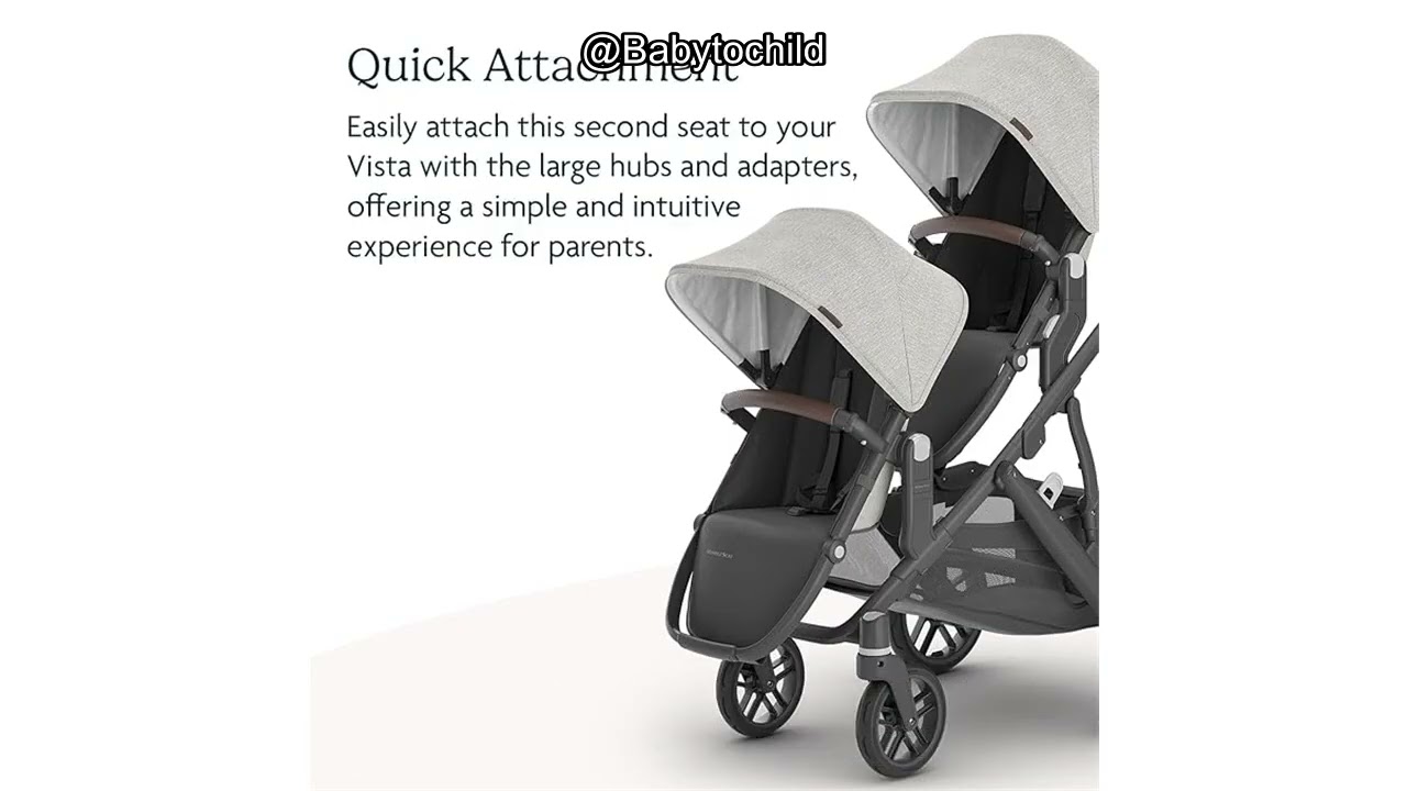 UPPAbaby Vista double stroller configuration with RumbleSeat V2+ in lower position