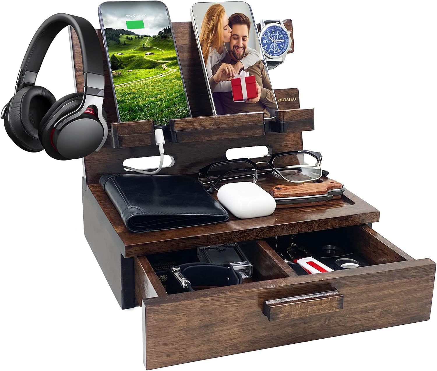 VEIYAILU Wood Phone Docking Station Review: The Cable Trick That Makes It Work