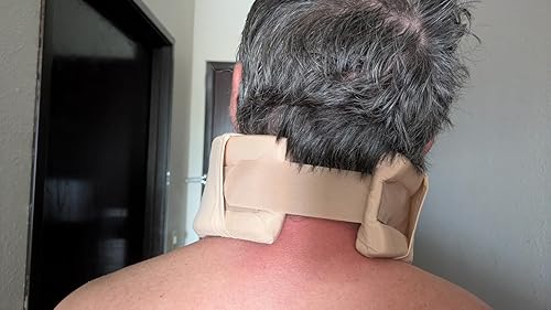 Side view of neck brace demonstrating proper cervical support angle