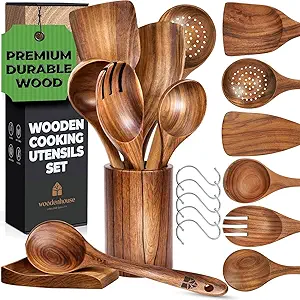 Woodenhouse 8-Piece Teak Wood Cooking Utensils Review: Durable Kitchen Essentials