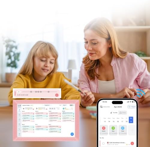 YosaToo digital calendar mounted on a wall in family photo frame mode